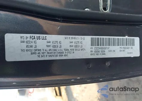 2016 Dodge Charger Sxt из США, поврежденный, VIN 2C3CDXHG6GH267147